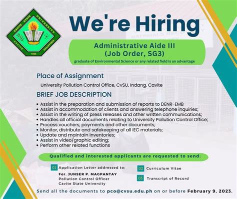 Administrative Aide 3 Jobs in Philippines .